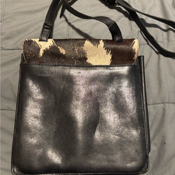 VALERIE STEVENS Genuine Black Leather Cowhide Vintage Bag - Picture 6 of 8